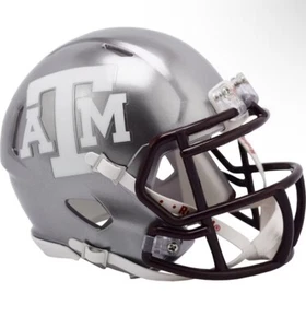 Texas A&M Aggies Riddell Mini Helm Chrome Silver Flash Alt Edition - Bild 1 von 1
