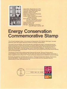 USPS Souvenir Page #1547 – 1974 10c Energy Conservation ST2953 - Picture 1 of 1