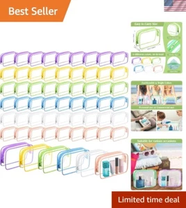 60 Pcs Clear Toiletry Bag TSA Approved Cosmetic Bag Bulk Makeup Bag Travel Ca... - Picture 1 of 7