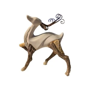 Stag Sculpture Mixed Materials Buck Deer Reindeer Elk Caribou Decor Folk Art - Picture 1 of 10