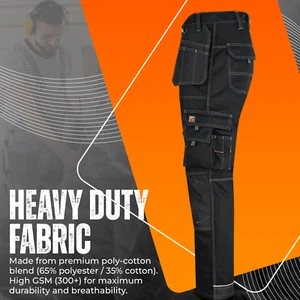 Site Orex Mens Work Cargo Combat Heavy Duty Trousers Knee Pads Pockets Holsters - Picture 1 of 22