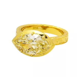 18kt Gold Fancy Yellow Canary Diamond Engagement Ring 4.55ct GIA CERT - Picture 1 of 7