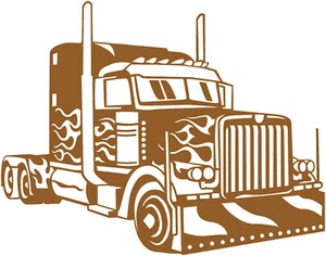 Big Rig Flames Semi Truck Vinyl Decal Your Color Choice Sticker - Picture 1 of 1