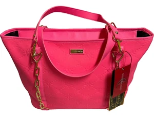 Sprayground Shark In Paris Embossed Puffy Tote Gold Chain Barbie Triple Pink Bag - Picture 1 of 9