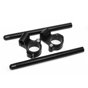 48mm Handle Bar Clip On for SUZUKI GSXR1000 2009 2010 2011 2012 Honda BLACK E - Picture 1 of 10