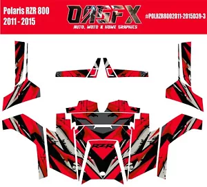 2011 - 2015 Polaris RZR 800 UTV Graphics Kit D39-3 Red - Picture 1 of 1