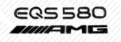 Trunk Black Emblems Badges Logos Letters for Mercedes-Benz EQS 580 SUV AMG V297 - Image 1 of 4