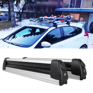 For Ford Focus Aluminum Ski Rack Fit 6 Pairs Skis 4 Snowboards Ski Roof Carrier - Picture 1 of 11