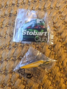 Eddie Stobart Club Pin & Stobart Rail Civil engineering Badge New & Sealed Atlas - Picture 1 of 9