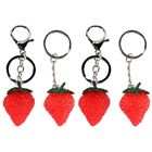 4 Pcs Strawberry Keychain Car Key Key Holder Pendant Fruit Design Bag