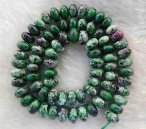 Rondelle-shaped 5x8mm Red Green Ruby Zoisite Loose Beads 15" Strand PL216