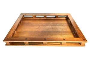 Dansk Teak Wood JHQ Jens Quistgaard 18” Serving Tray Galley Rails MCM Thailand - Picture 1 of 11