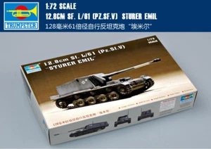 12.8CM SF.L/61 PZ.SF.V STURER EMIL 1/72 tank Trumpeter model kit 07210 - Picture 1 of 6