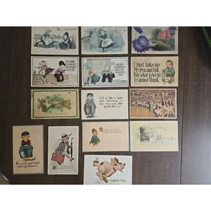 POSTCARDS Vintage Antique Lot of 14 Assorted Sayings & Holidays Back to 1911 - Picture 1 of 16