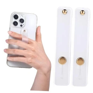 2Pcs Phone Case Holder Strap, Phone Loops for Back of Phone White Silicone - Picture 1 of 8