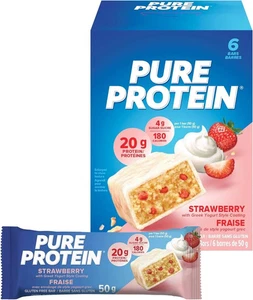 Pure Protein Nutritious Gluten Free Protein Bar Strawberry Greek Yogurt 6 RIEGEL - Bild 1 von 3