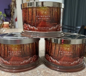 PUMPKIN WOODS Duftkerzen HomeWorx von Harry Slatkin je 18 Unzen/3 Stück - Bild 1 von 3