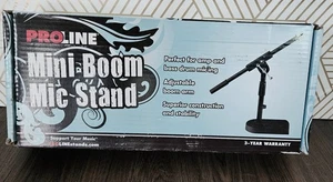 Proline MS112BK Mini Boom Mic Stand - Desktop Bass Drum Amp Adjustable Arm - Picture 1 of 4