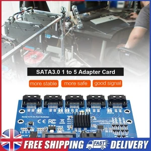SATA Expansion Card 1 to 5 Port SATA3.0 Motherboard 6Gbps Riser Card Hub Adapter - Afbeelding 1 van 8