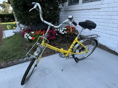  Vintage Peugeot Folding  Yellow Bicycle - Image 1 of 4