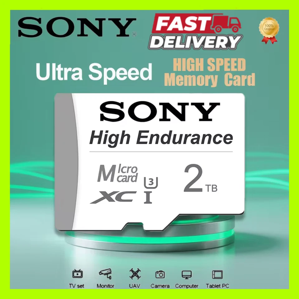 Sony 2TB 1TB 512GB 256GB 128GB 64GB Endurance Micro SD/TF Memory Card 100MB/s - Image 1 of 4