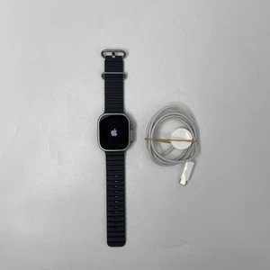 Apple Watch Ultra 49mm (GPS + Cellular Unlocked) Titanium - Navy Band - USED - Zdjęcie 1 z 12