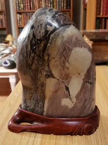 Piedra de observación asiática (Suiseki) / Roca del erudito (Gongshi) 9" de alto / 8# 9 oz. - Imagen 1 de 9