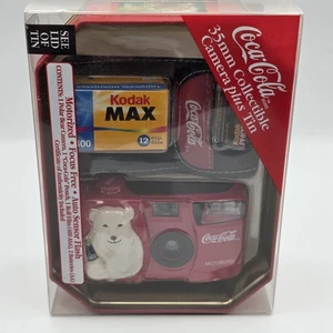 VTG. Coca-Cola Coke 35mm ANSCO COLLECTIBLE CAMERA w/Film & Christmas Tin COA NEW - Picture 1 of 10