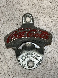 Abridor de botellas Coca Cola Starr “X” vintage montado en la pared Brown Co. W Alemania - Imagen 1 de 9