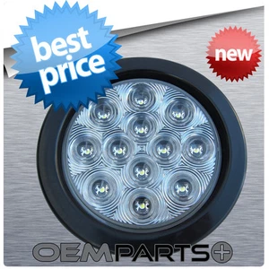 1Pc New 4" Round Truck Trailer Back-Up Reverse 12V Clear LED Light, White - Picture 1 of 1