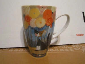 Goebel Rosina Wachtmeister Cat Coffee Mug w Flowers 10oz Signed Made in Germany - Picture 1 of 5