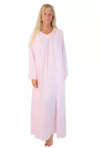 Shadowline Nightgown Robe Womens Pink Long Nylon Gown Sleepwear Pajama Sleep Set - Picture 1 of 6