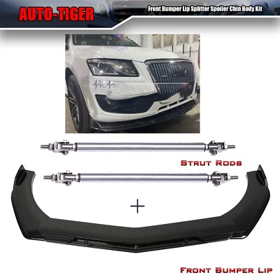 Kit de alerón divisor de parachoques delantero negro brillante para Audi Q5 2009-202 Foto 1 de 4