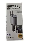 Super  Car Charger, 120W 4 in 1 Super Fast Charge Car Phone Charger 2 Ports