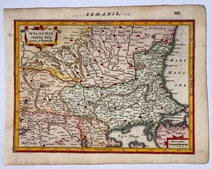 WALACHIA SERBIA BULGARIA ROMANIA 1614 MERCATOR HONDIUS ATLAS MINOR ANTIQUE MAP - Picture 1 of 6