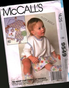 9549 Vintage McCalls Sewing Pattern Infant Baby Panties Bootees Bib Blanket OOP - Picture 1 of 2
