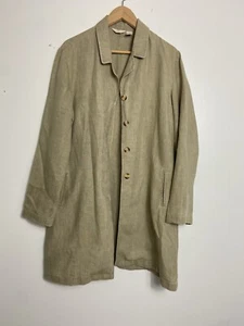 J Jill  Womens Size 12  Ivory 100% Linen Button Up Long Sleeves  Buster Jacket - Picture 1 of 9