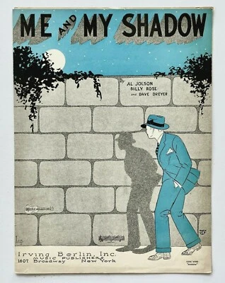 1927 Me & My Shadow Vintage Sheet Music Piano Vocal Ukulele Berlin Jolson Rose - Image 1 of 3