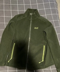 Jack Wolfskin Mens Zippered Forest Green Fleece Jumper Size S - Picture 1 of 3