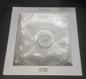 Oleg Cassini Kristallfußschüssel 10 Zoll durchsichtige Diamantschüssel - klar neu im Karton - Bild 1 von 12