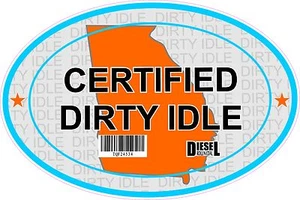 Pegatina certificada Dirty Idle no limpia Idle Sicker GEORGIA - Imagen 1 de 1