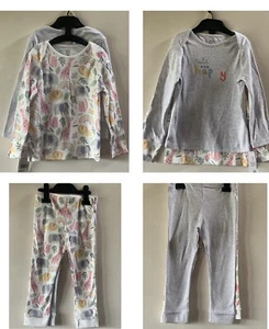 Girls Pyjamas 4 Piece Set 100% Cotton Mix & Match 2 Pairs Age 2-3 Years - Picture 1 of 9