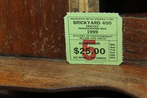 Vintage Brickyard 400 1999 Ticket Stub NASCAR Practice/Qualifying IROC - Picture 1 of 2