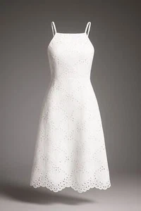 Andie Swim The Roatan Midi Dress White Cotton Eyelet Lace Lined - Pick Your Size - Picture 1 of 24