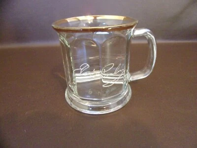 猫王纪念品签名玻璃马克杯带金色装饰 — 第 1/4 张图片