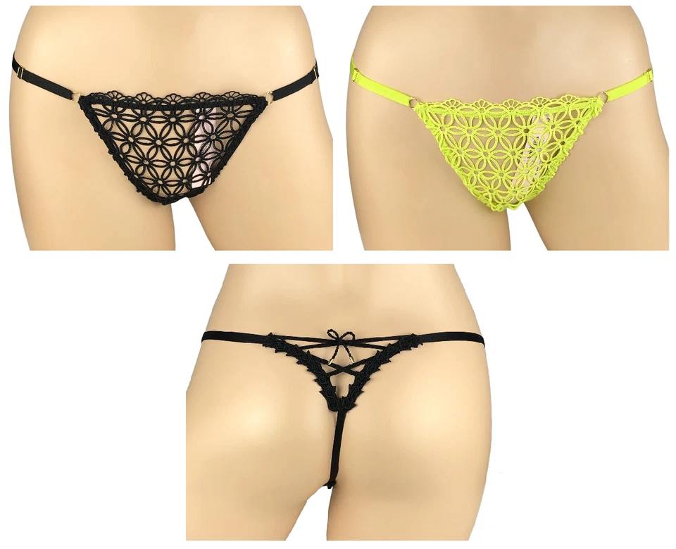 VICTORIA'S SECRET VERY SEXY GEO DAISY LACE V-STRING THONG PANTY XS S M L XL XXL - Image 1 of 1