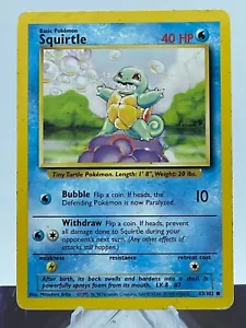 Juego de cartas coleccionables Pokémon ilimitados Squirtle Base Set - Imagen 1 de 2