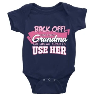 Funny Grandma Romper Short Sleeve Baby Outfit Newborn Crawl Clothes Boys Girls - Picture 1 of 1