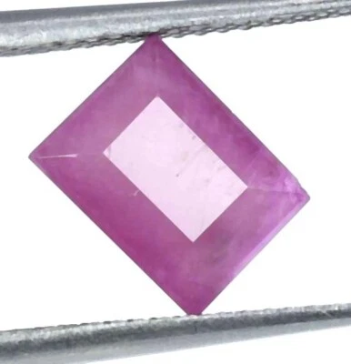 AAA Fine CERTIFIED Natural Mozambique Ruby Emerald Cut Loose Gemstone 8x6 MM - Image 1 of 4