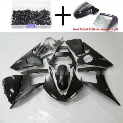 For Yamaha YZF R6 2003-2004 / R6S 2006-2009 Matte Black Fairing Kit Body + Bolts Foto 1 de 4
